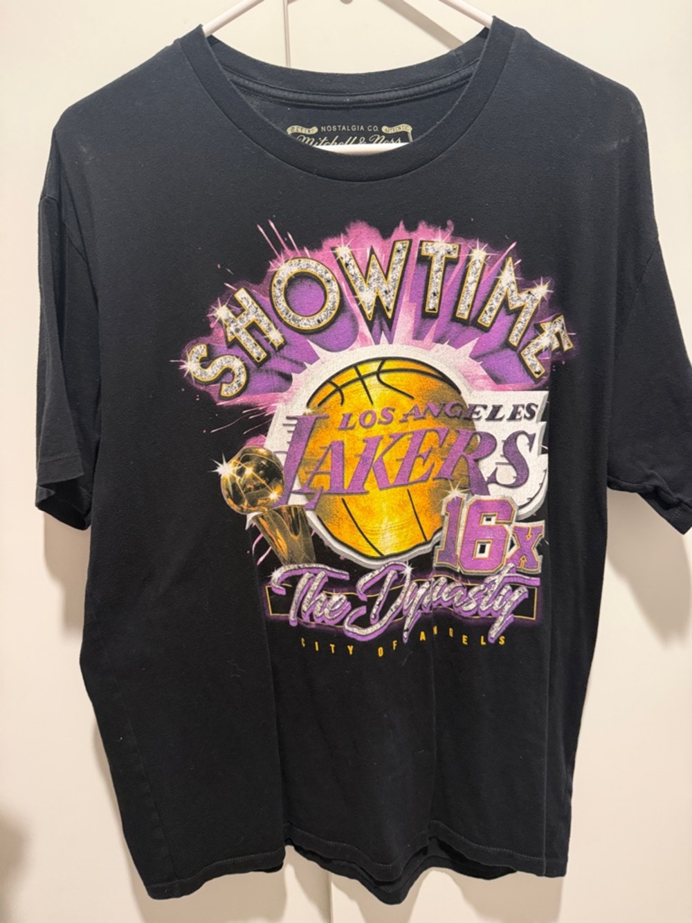 Mitchell & Ness Los Angeles Lakers 'Showtime' Black Purple Gold Tee